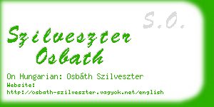 szilveszter osbath business card